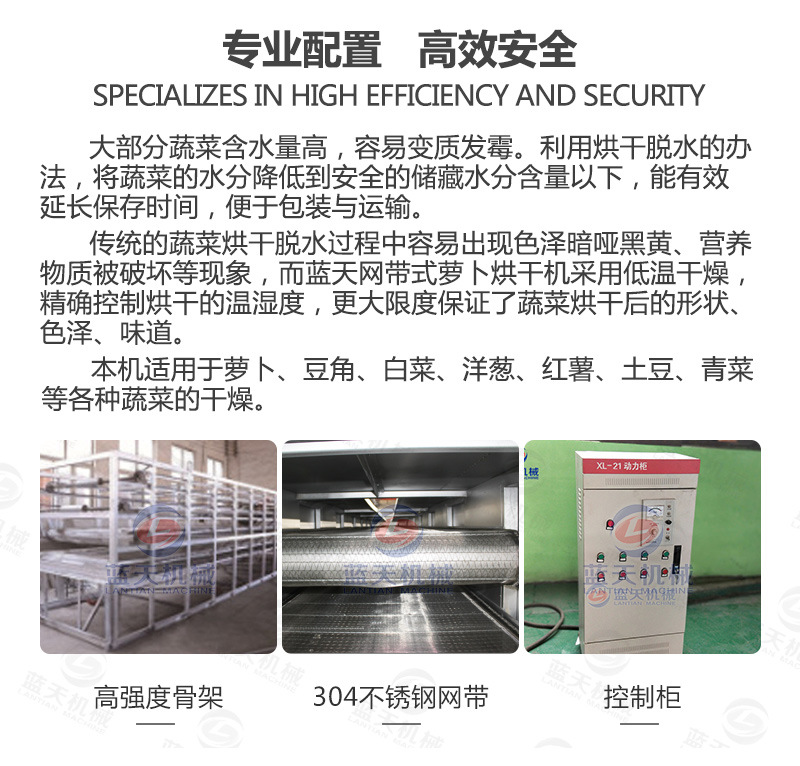 蘿卜條網(wǎng)帶烘干機(jī)專業(yè)配置