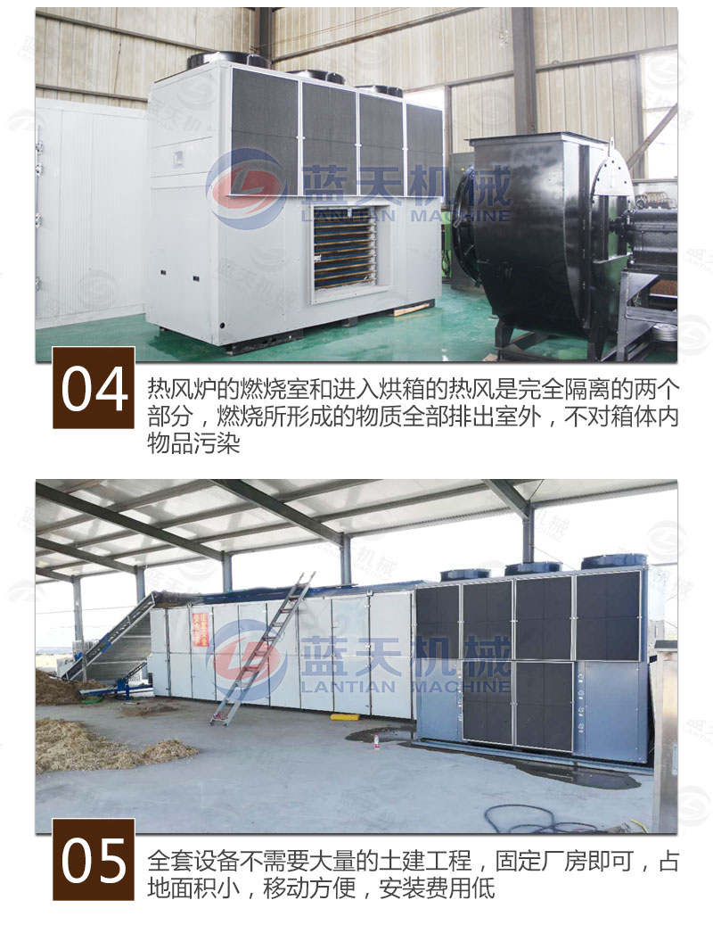 食用菌網(wǎng)帶烘干機(jī)特點(diǎn)